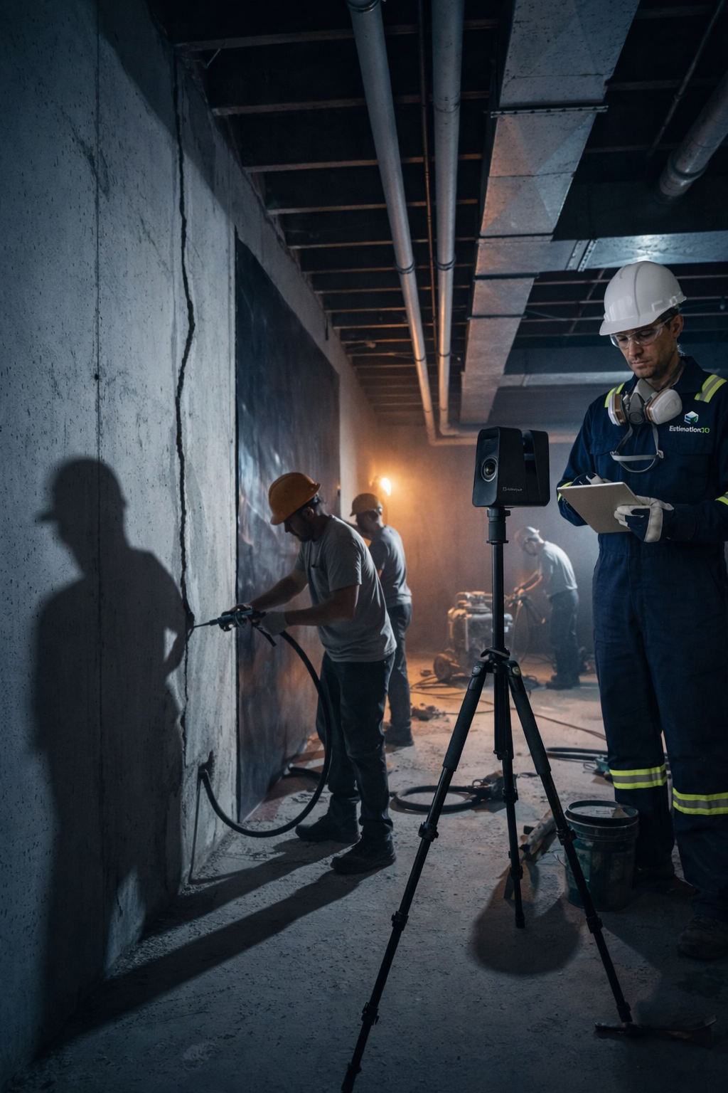 Fissures + drain + imperméabilisation